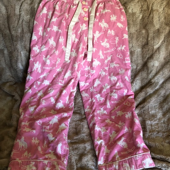 NICK&NORA PJS, VERY RARE, SZ M, HORSE/WESTERN, PINK/WHITE FLANNEL, EUC-NO FLAWS - Picture 4 of 16